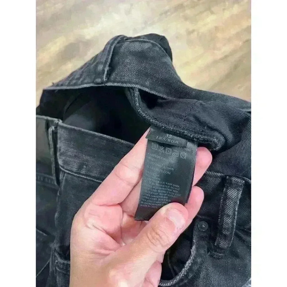 AllSaints Cigarette Button Fly Black Jeans Distressed 32 Skinny Leg Grunge - Picture 6 of 11